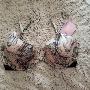 Snake print balconette bra